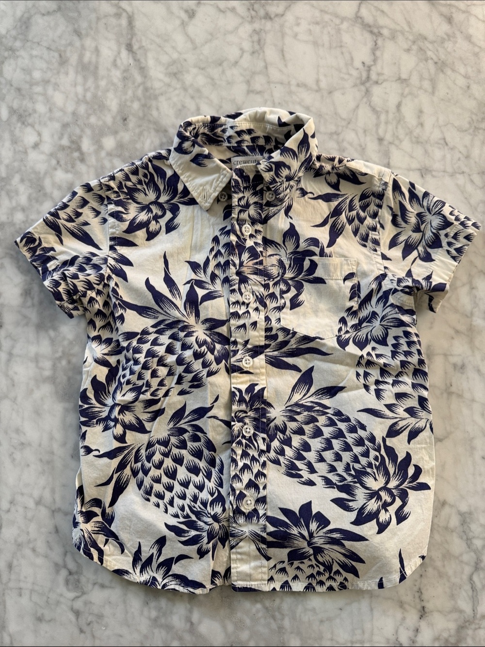 J Crew kids toddler Crewcuts pineapple Hawaiian Tropical Button-Up Shirt 3T